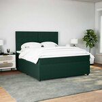 vidaXL Sommier à lattes de lit et matelas Vert foncé 180x200cm Velours