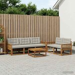 vidaXL Ensemble de canapés d'extérieur 6 Pièces Naturel et gris clair