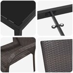 vidaXL Ensemble de salle à manger pour jardin 3 Pièces Marron Poly rotin