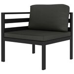 vidaXL Salon de jardin 9 Pièces avec coussins Aluminium Anthracite