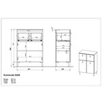 Germania Commode GW-Tulsa 60x35x86 cm Blanc