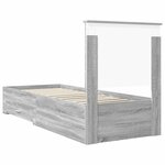 vidaXL Cadre de lit avec tête de lit Sonoma Gris et Argent 75 x 190 cm