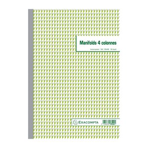 Manifold 4 Colonnes 29 7x21cm 50 Feuillets Dupli Autocopiants - Motif  - X 5 - Exacompta