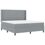 vidaXL Lit à ressort LED avec matelas Gris clair 180 x 200 cm tissu