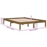 vidaXL Cadre de lit Marron miel Bois de pin massif 200x200 cm