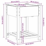 vidaXL Cache-pot de jardin avec étagère Beige 60.5 x 60 x 76.5 cm
