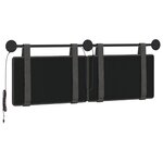 vidaXL Tête de lit suspendue Avec lumière LED Noir PU antique