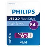 Philips clé usb 2.0 vivid 64 go blanc et violet