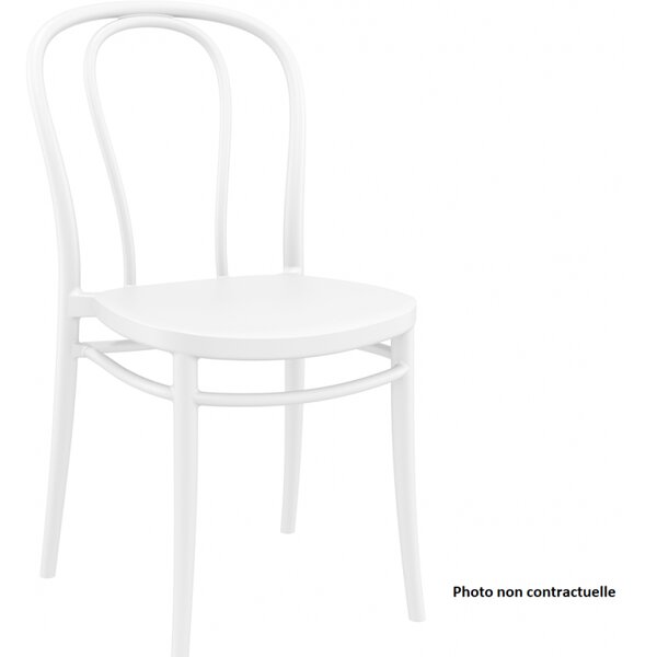 Chaise restaurant victor en polypropylène - lot de 14 - bleu - polypropylène