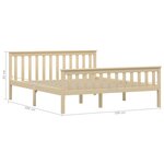 vidaXL Cadre de lit bois clair bois de pin massif 160x200 cm