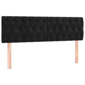 vidaXL Têtes de lit 2 Pièces Noir 80x7x78/88 cm Velours