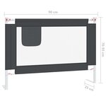 vidaXL Barrière de sécurité de lit d'enfant Gris foncé 90x25 cm Tissu