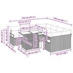 vidaXL Ensemble de canapé de jardin 9 Pièces Noir et Bleu polyrotin