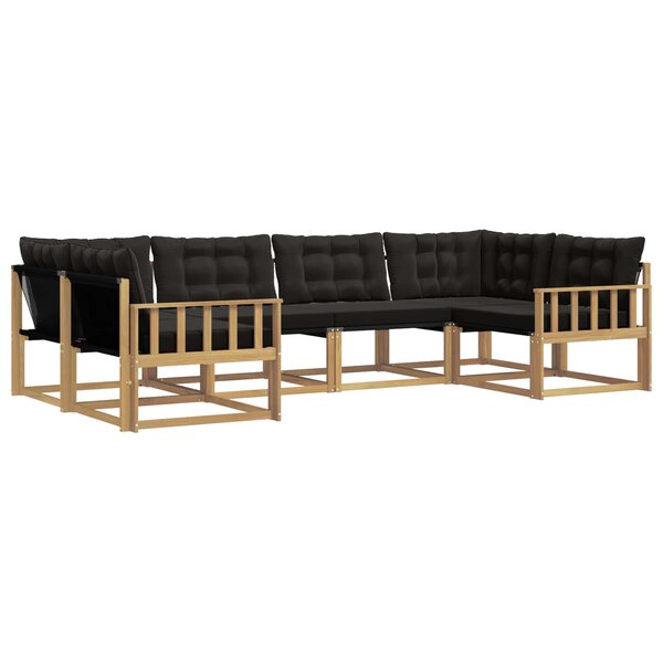 vidaXL Ensemble de canapés d'extérieur 6 pc Blanc et noir