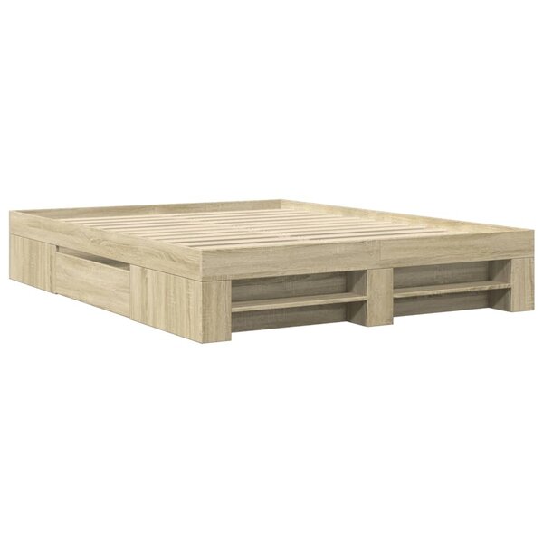vidaXL Cadre de lit sans matelas chêne sonoma 160x200 cm