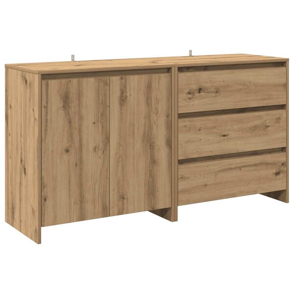 vidaXL Buffet 2 Pièces chêne artisanal bois d'ingénierie