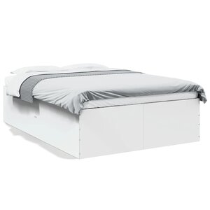 vidaXL Cadre de lit sans matelas blanc 135x190 cm