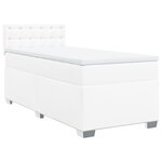 vidaXL Sommier à lattes de lit avec matelas Blanc 80x200 cm Similicuir