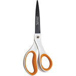 Ciseaux avec lame titane, longueur 21cm, pour droitier blanc/orange FISKARS