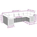 vidaXL Salon de jardin avec coussins 7 Pièces beige résine tressée