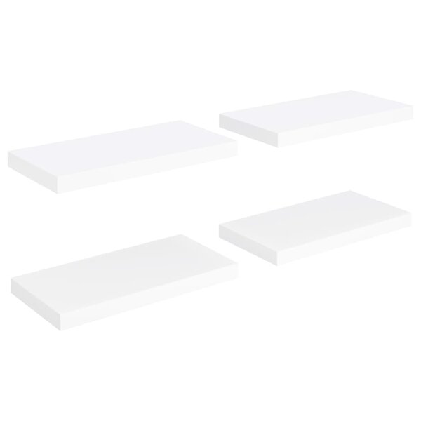 vidaXL Étagères murales flottantes 4 Pièces Blanc 50x23x3 8 cm MDF