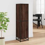 vidaXL Buffet haut chêne marron 35 5x35x139 cm bois d'ingénierie métal