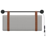 vidaXL Tête de lit suspendue Avec lumière LED Gris nuage PU antique