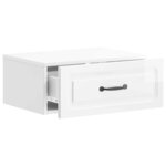 vidaXL Cabinet de chevet mural 2 Pièces Blanc brillant 49 x 34 5 x 20 cm