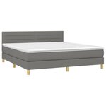 vidaXL Sommier à lattes de lit avec matelas Gris foncé 160x200cm Tissu
