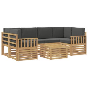 vidaXL Ensemble de canapés d'extérieur 7 Pièces Blanc et anthracite