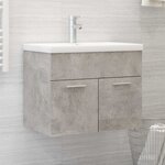 vidaXL Armoire d'évier avec lavabo intégré Gris béton Aggloméré