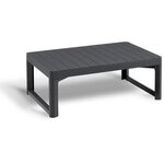 ALLIBERT by KETER - Salon de jardin SanRemo Lyon 5 places - table basse 2 positions - imitation rotin tressé - gris graphite