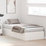 Cadre de lit de rangement vidaXL Blanc 75x190 cm