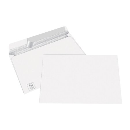Enveloppe blanche c6, 114 x 162 mm 80g sans fenêtre - bande autoadhésive (boîte de 500)