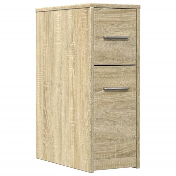 vidaXL Armoire de salle de bain étroite avec roulettes chêne sonoma