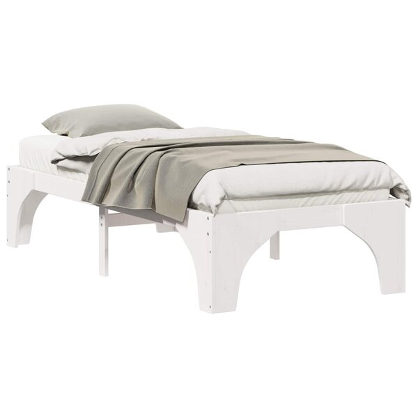 vidaXL Cadre de lit Blanc 90 x 190 cm Pin massif