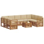 vidaXL Ensembles de canapés avec coussin 10 Pièces Naturel et Beige