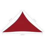 vidaXL Voile de parasol Tissu Oxford triangulaire 3 5x3 5x4 9 m Rouge