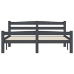 vidaXL Cadre de lit Gris foncé Bois de pin massif 140x200 cm
