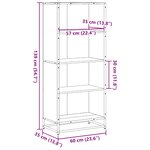 vidaXL Bibliothèque noir 60x35x139 cm bois d'ingénierie