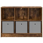 vidaXL Buffet avec tiroir Chêne fumé 88 5 x 27 5 x 63 5 cm