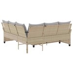vidaXL Canapés en forme de L avec coussins beige résine tressée