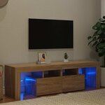 vidaXL Meuble TV avec lumières LED Chêne sonoma 140x36 5x40 cm
