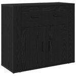 vidaXL Buffet Chêne noir 80 x 33 x 150 cm Bois d'ingénierie