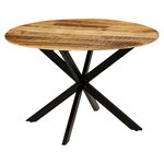 vidaXL Table à manger Bois de manguier brut massif et acier 120x77 cm