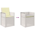 vidaXL Ensemble de salle à manger pour jardin 7 Pièces Blanc et crème PP