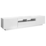 vidaXL Meuble TV avec lumières LED Blanc 180x35x40 cm