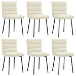 vidaXL Chaises à manger lot de 6 crème velours