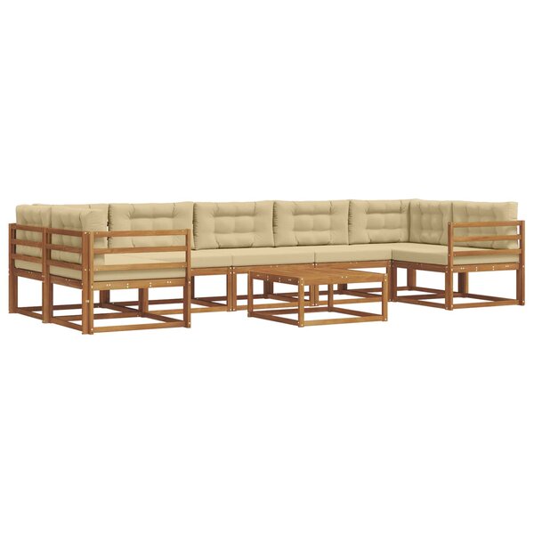 vidaXL Ensemble de canapés d'extérieur 8 Pièces Naturel et Beige