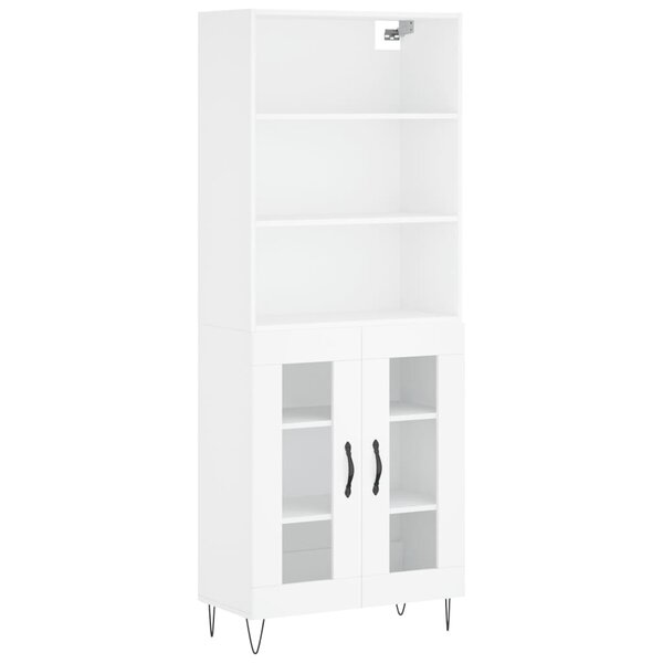 vidaXL Buffet haut Blanc 69 5x34x180 cm Bois d'ingénierie